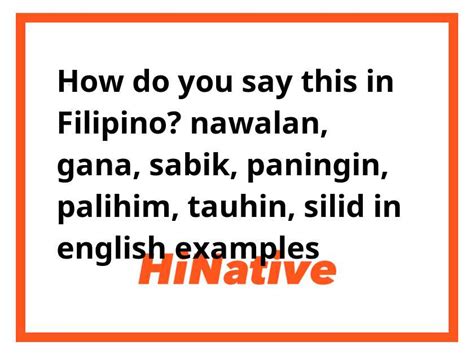 nawalan ng gana in english